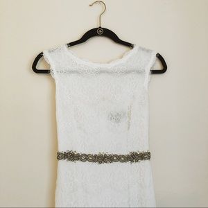 Betsy and Adam Elegant white dress